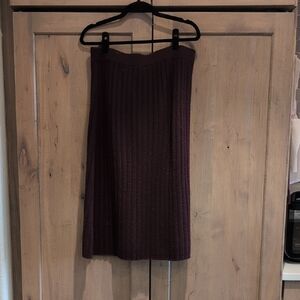 Quince Cashmere Deep Burgundy Pencil Skirt
